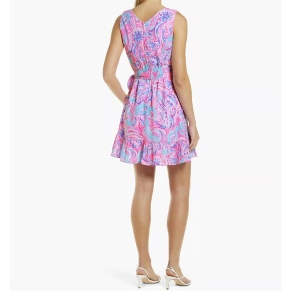 Lilly Pulitzer Joselyn Faux Wrap Dress Prosecco Pink Don’t Be Jelly Resort Sz 12 - Picture 13 of 15